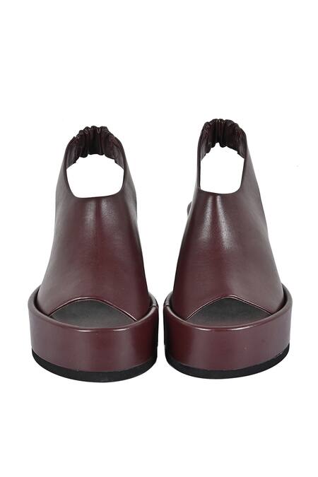 Shop_Jvam_Brown Leather Inset Footbed Wedge_at_Aza_Fashions