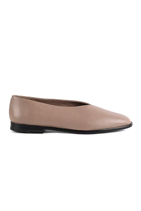 Buy_Jvam_Beige Taupe Minimalist Ballet Flats_Online_at_Aza_Fashions