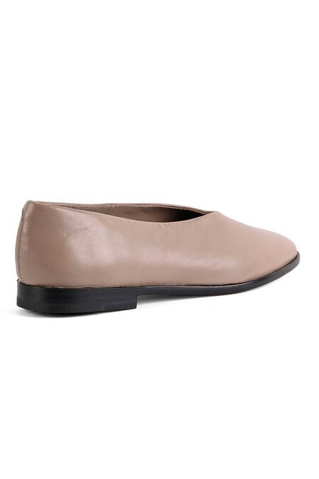 Shop_Jvam_Beige Taupe Minimalist Ballet Flats_Online_at_Aza_Fashions