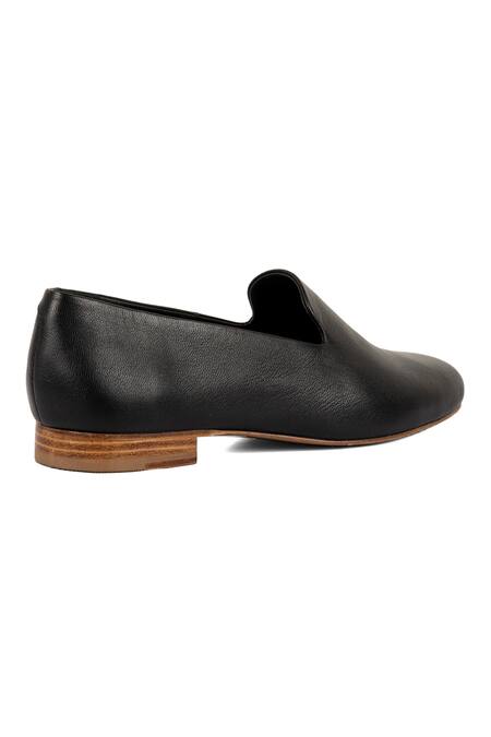 Buy_Jvam_Black Leather Slip-on Shoes_Online_at_Aza_Fashions