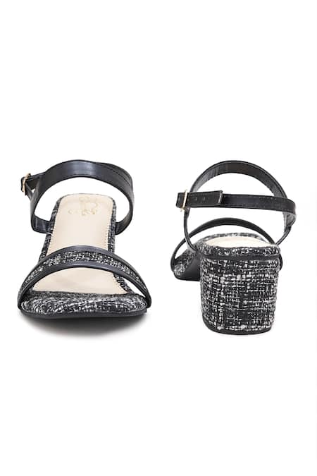 Buy_Sole House_Black Classic Tweed Block Heels _Online_at_Aza_Fashions