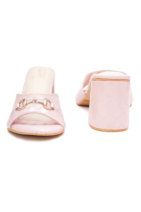 Buy_Sole House_Pink Quilted Blush Bottega Block Heels _Online_at_Aza_Fashions