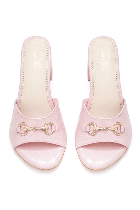 Sole House_Pink Quilted Blush Bottega Block Heels _at_Aza_Fashions