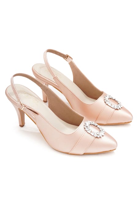 Shop_Sole House_Pink Brooches Satin Slingback Pencil Heels _Online_at_Aza_Fashions