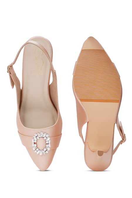 Shop_Sole House_Pink Brooches Satin Slingback Pencil Heels _at_Aza_Fashions