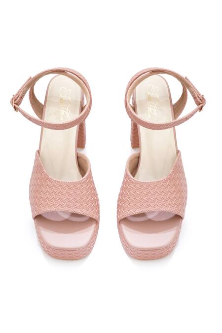 Buy_Sole House_Pink Blush Platform Block Heels _Online_at_Aza_Fashions