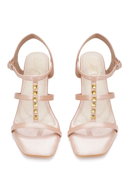 Sole House_Pink Studs Glam Goddess Block Heel Sandals _at_Aza_Fashions