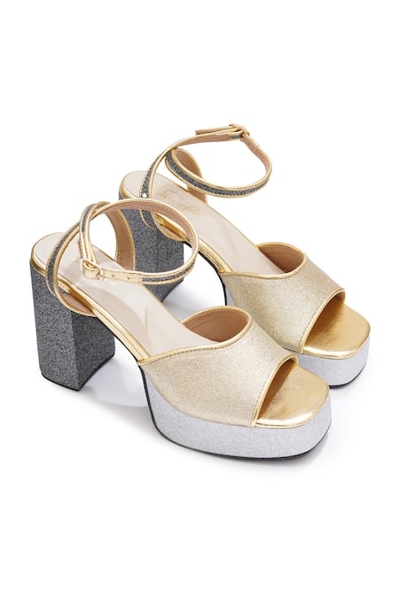 Shop_Sole House_Multi Color Glitter Golden Temptation Block Heels _Online_at_Aza_Fashions