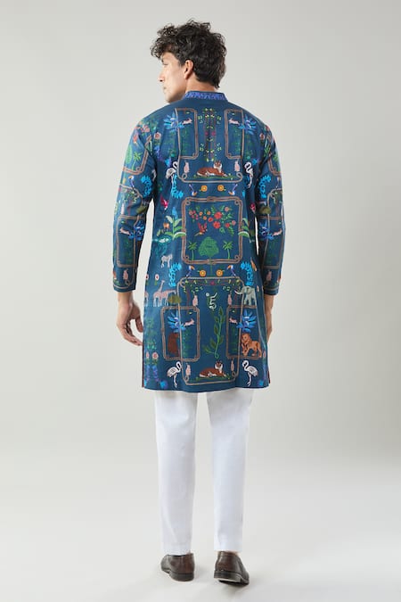 Taroob Printed Safari Kurta Pajama Set 