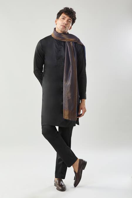 Buy_Taroob_Navy Wool Zari Stole