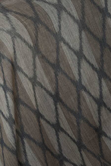 Shop Taroob Gray Ikat Fine Wool Shawl Shop_Taroob_Gray Ikat Fine Wool Shawl