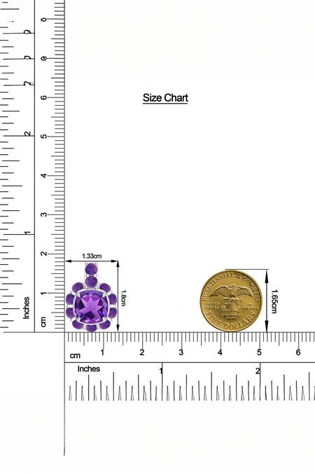 Kicky & Perky Silver Plated Amethyst Sterling Pendant Necklace at Aza Fashions Kicky & Perky_Silver Plated Amethyst Sterling Pendant Necklace _at_Aza_Fashions