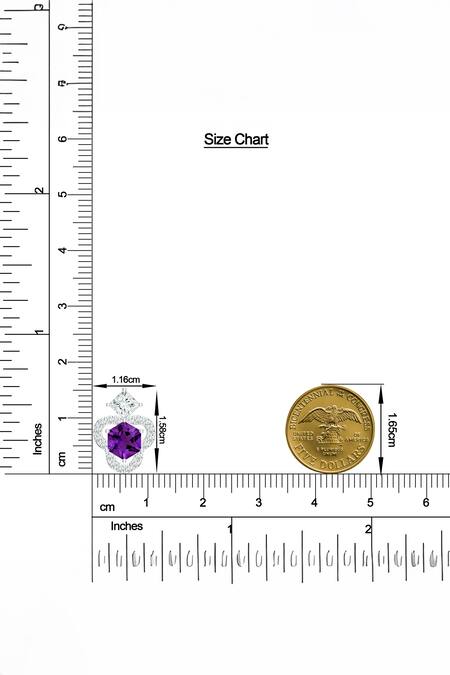 Shop Kicky & Perky Silver Plated Amethyst Moissanite Pendant Necklace Online at Aza Fashions Shop_Kicky & Perky_Silver Plated Amethyst Moissanite Pendant Necklace _Online_at_Aza_Fashions