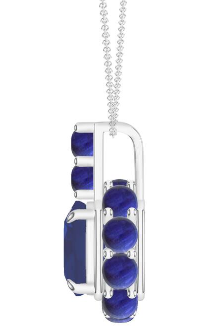 Buy Kicky & Perky Silver Plated Stone Floral Pendant Necklace Online at Aza Fashions Buy_Kicky & Perky_Silver Plated Stone Floral Pendant Necklace _Online_at_Aza_Fashions