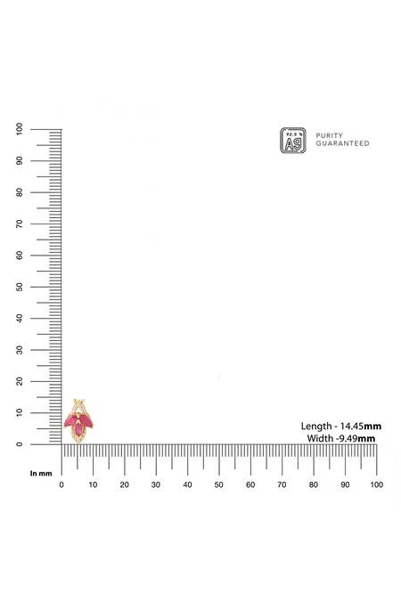 Buy_Kicky & Perky_Red Gold Moissanite Ruby Pendant Necklace _Online_at_Aza_Fashions