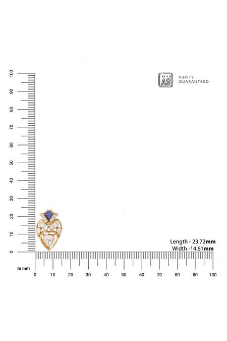 Kicky & Perky Gold Plated Moissanite Heart Pendant Necklace Online at Aza Fashions Kicky & Perky_Gold Plated Moissanite Heart Pendant Necklace _Online_at_Aza_Fashions