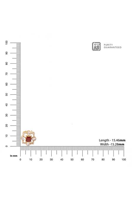 Buy Kicky & Perky Gold Plated Garnet And Moissanite Pendant Necklace Online at Aza Fashions Buy_Kicky & Perky_Gold Plated Garnet And Moissanite Pendant Necklace _Online_at_Aza_Fashions