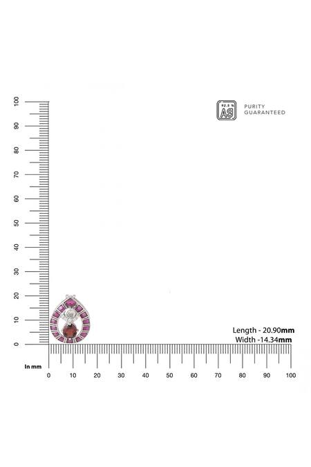 Buy Kicky & Perky Silver Plated Garnet And Moissanite Pendant Necklace Online at Aza Fashions Buy_Kicky & Perky_Silver Plated Garnet And Moissanite Pendant Necklace _Online_at_Aza_Fashions