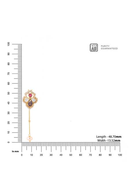 Shop_Kicky & Perky_Gold Plated Moissanite Lolite Pendant Necklace _Online_at_Aza_Fashions