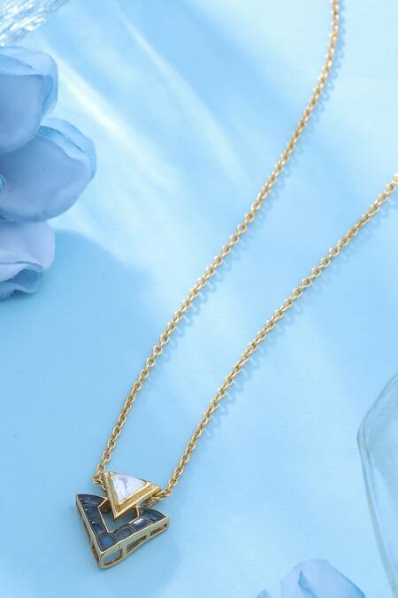 Buy_Kicky & Perky_Gold Plated Moissanite Pendant Necklace 