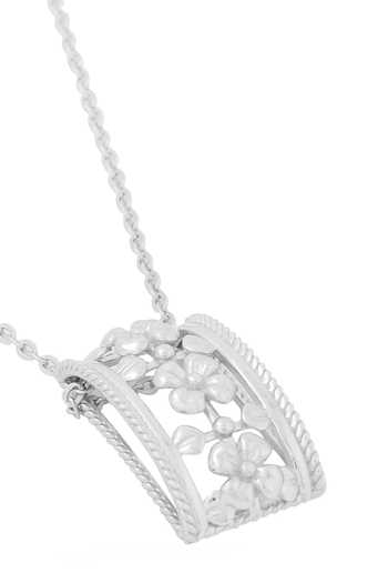 Kicky & Perky_Silver Plated Contemporary Floral Pendant Necklace _at_Aza_Fashions