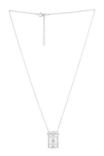 Kicky & Perky_Silver Plated Contemporary Floral Pendant Necklace _Online_at_Aza_Fashions