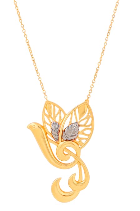 Kicky & Perky_Gold Plated Contemporary Pendant Necklace _at_Aza_Fashions