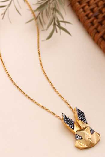 Buy Kicky & Perky Gold Plated Moissanite Bunny Pendant Necklace Buy_Kicky & Perky_Gold Plated Moissanite Bunny Pendant Necklace