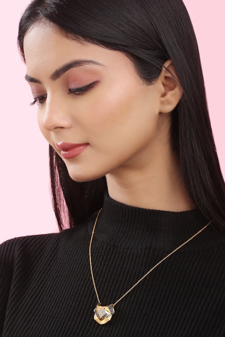 Kicky & Perky Contemporary Moissanite Pendant Necklace 