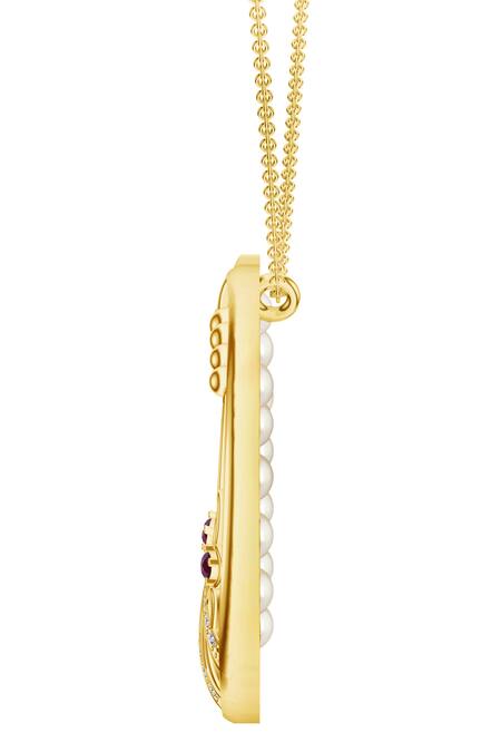 Kicky & Perky_Gold Plated Contemporary Pendant Necklace _Online_at_Aza_Fashions