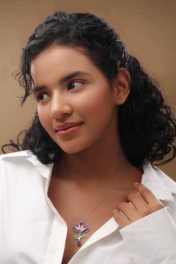 Kicky & Perky Contemporary Lolite Pendant Necklace 