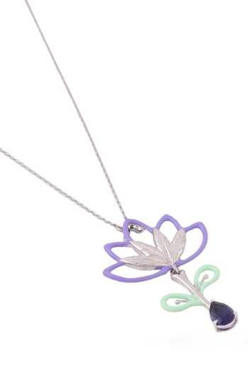 Buy_Kicky & Perky_Silver Plated Contemporary Lolite Pendant Necklace 