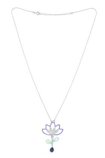 Kicky & Perky Contemporary Lolite Pendant Necklace 