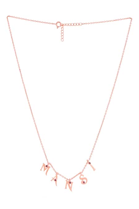 Kicky & Perky Rose Gold Letter Pendant Necklace 