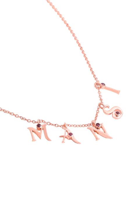 Buy_Kicky & Perky_Rose Gold Letter Pendant Necklace _Online_at_Aza_Fashions