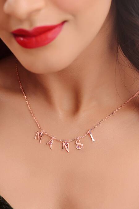 Shop_Kicky & Perky_Rose Gold Letter Pendant Necklace 