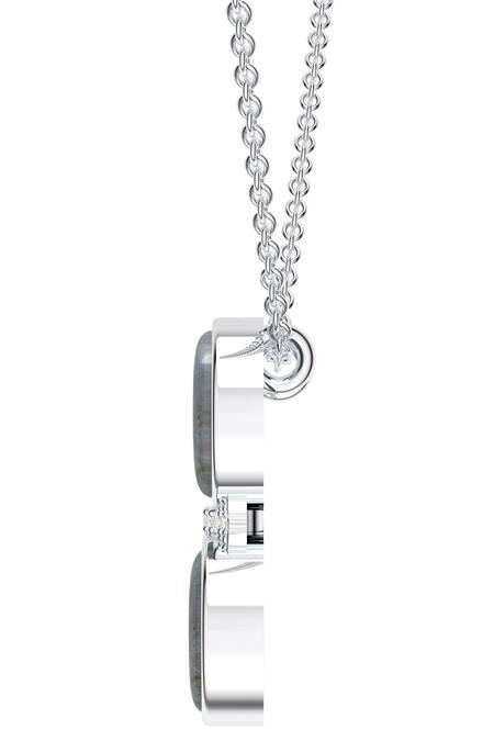 Buy_Kicky & Perky_Silver Plated Contemporary Moissanite Pendant Necklace _Online_at_Aza_Fashions