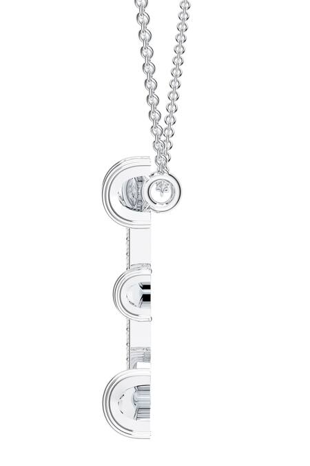 Buy_Kicky & Perky_Silver Plated Contemporary Moissanite Pendant Necklace _Online_at_Aza_Fashions
