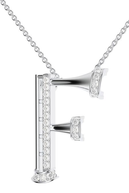 Shop_Kicky & Perky_Silver Plated Moissanite Sterling Pendant Necklace _Online_at_Aza_Fashions