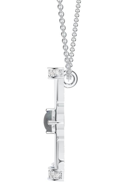 Buy_Kicky & Perky_Silver Plated Moissanite Pendant Necklace _Online_at_Aza_Fashions