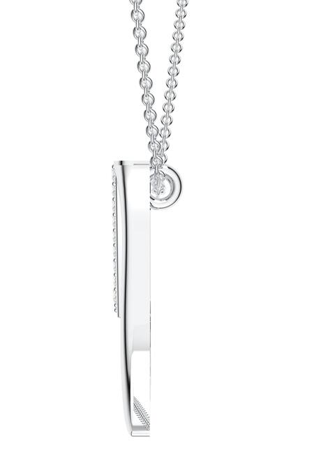 Kicky & Perky_Silver Plated Moissanite Initial Pendant Necklace _Online_at_Aza_Fashions