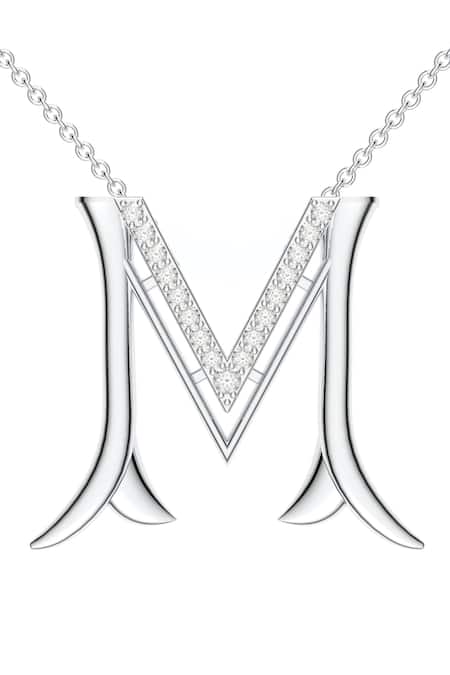Kicky & Perky Moissanite Silver Initial Pendant Necklace 