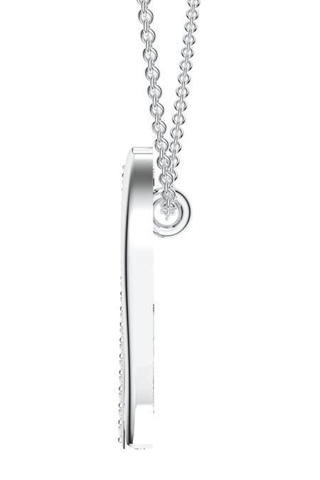 Kicky & Perky_Silver Plated Moissanite Sterling Pendant Necklace _Online_at_Aza_Fashions