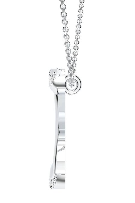 Kicky & Perky_Silver Plated Moissanite Sterling Pendant Necklace _Online_at_Aza_Fashions