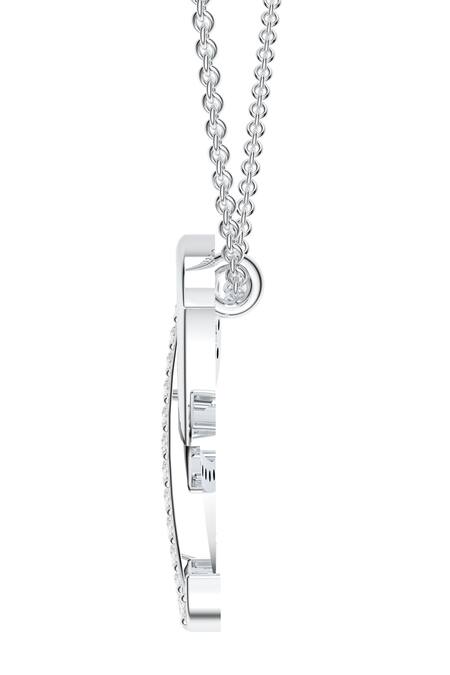 Shop_Kicky & Perky_Silver Plated Moissanite Pendant Necklace _Online_at_Aza_Fashions