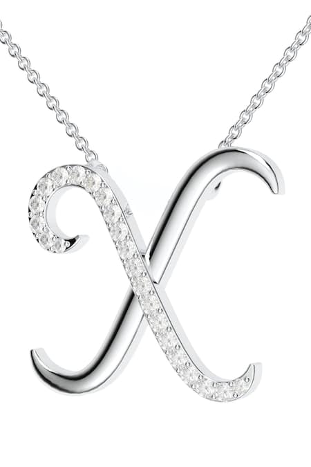 Kicky & Perky_Silver Plated Moissanite Pendant Necklace _at_Aza_Fashions