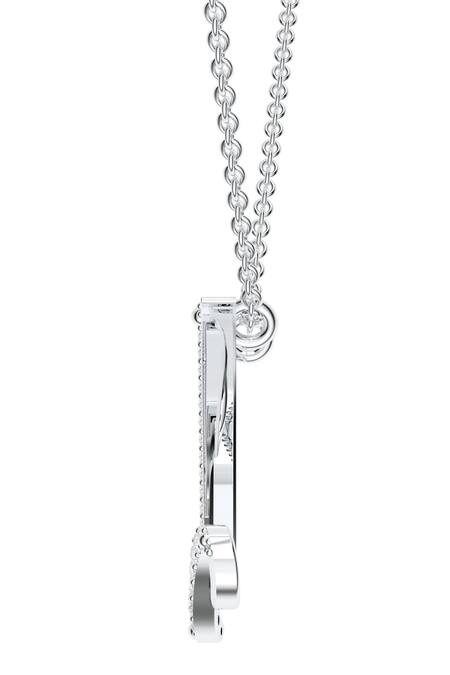 Kicky & Perky_Silver Plated Moissanite Initial Pendant Necklace _Online_at_Aza_Fashions