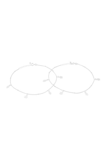 Kicky & Perky_Silver Plated Designer Anklet Set_Online_at_Aza_Fashions