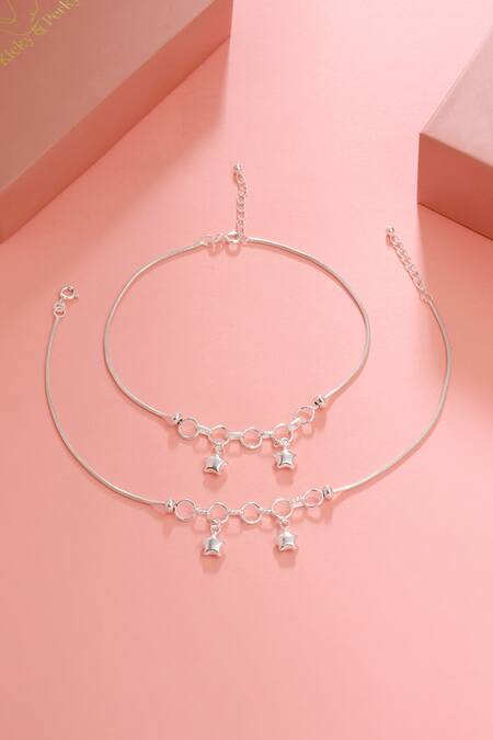 Shop_Kicky & Perky_Silver Plated Designer Anklet Set