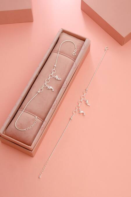 Kicky & Perky_Silver Plated Designer Anklet Set _at_Aza_Fashions